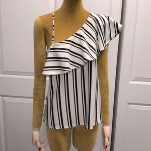 Women’s Banana Republic striped ruffle top